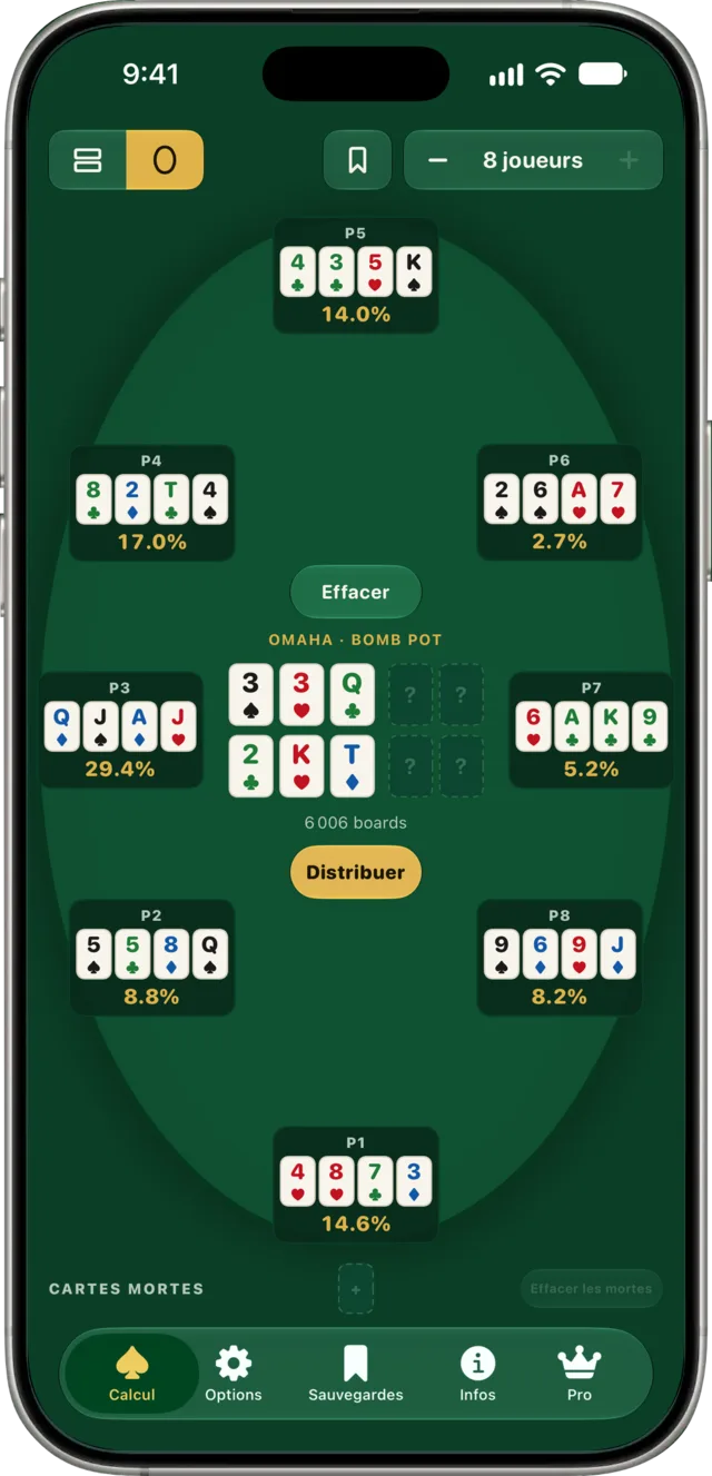 Un bomb pot en double flop sur deux boards.