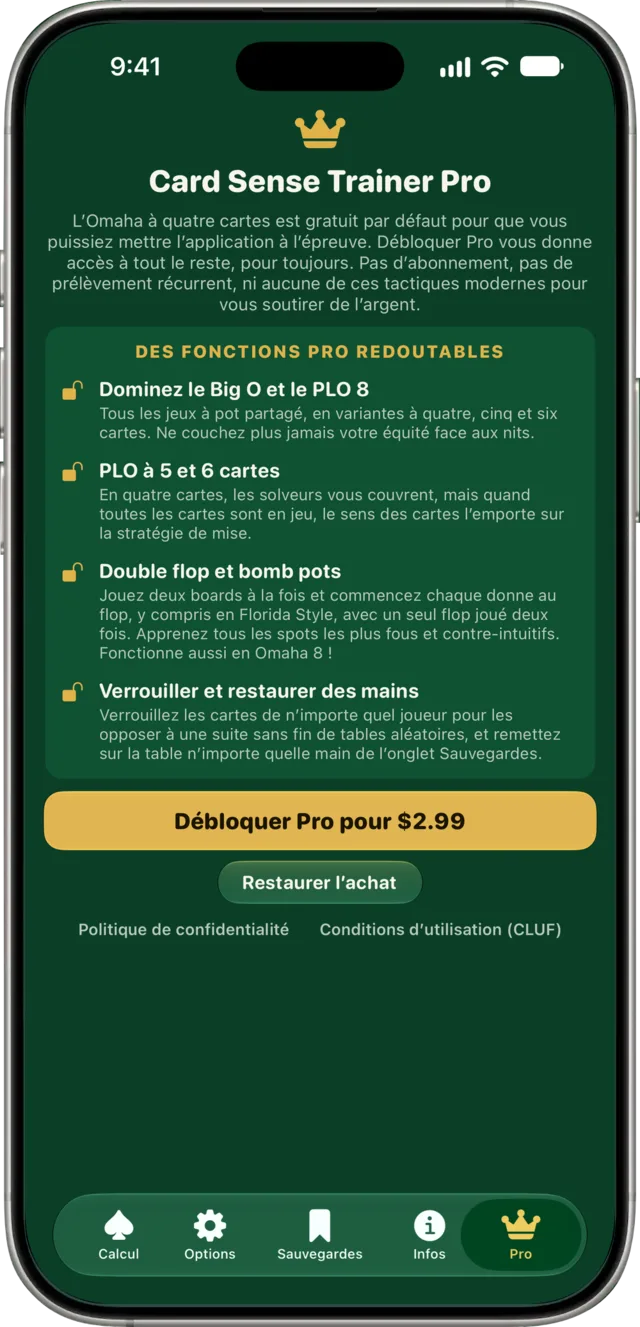 Le déblocage unique de Pro.