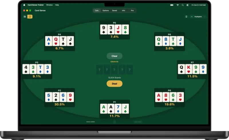 The Racetrack Table in a Mac Window.