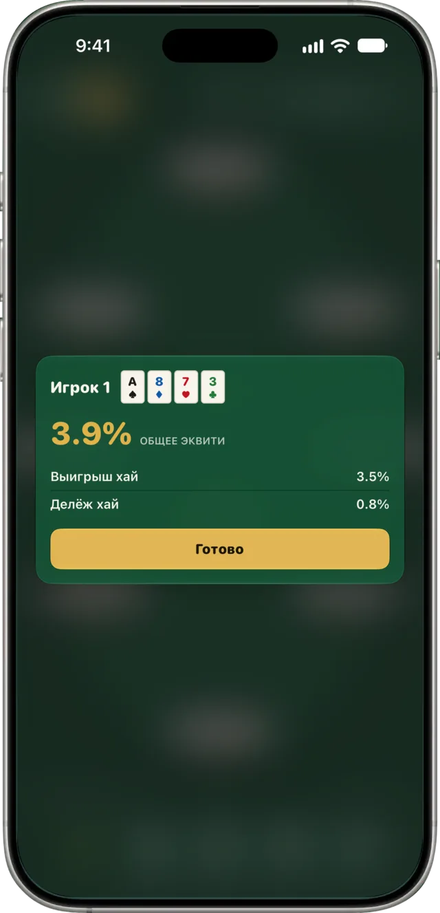 Окно с полной разбивкой эквити.